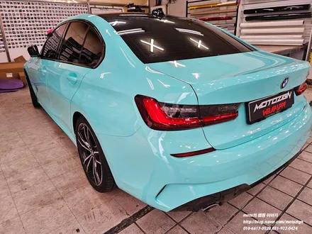 BMW320i 민트 전체랩핑 블랙PPF루프스킨 / 고양, 일산, 김포, 파주