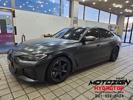 파주 일산 BMW i4 사틴블랙락그레이 전체랩핑으로 색상 변경 모토자인 / 고양, 일산, 김포, 파주