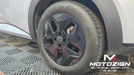 일산 BYD 돌핀 투톤랩핑｜본넷·필러라인·루프스킨·스포일러 다크그레이 & 블랙 휠랩핑 / 고양 일산서구