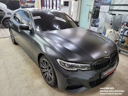 BMW 320D 기존 랩핑 제거후 사틴블랙 락그레이 색상으로 재랩핑하기 / 고양, 일산, 김포, 파주