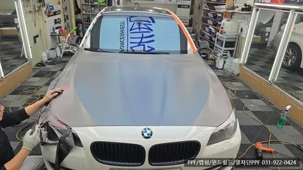 일산랩핑 BMW F10 외장에 다크그레이 랩핑으로 재해석 / 고양 일산서구