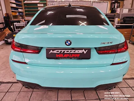 BMW320i 민트 전체랩핑 블랙PPF루프스킨 / 고양, 일산, 김포, 파주