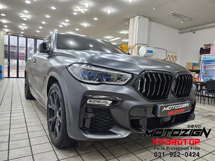 BMW X6 사틴 블랙 락그레이 색상으로 전체랩핑 일산 파주 김포 랩핑 PPF 전문 모토자인 / 고양 일산서구