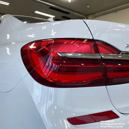 일산랩핑 BMW 740LD 화이트 유광 랩핑으로 색상 변경후 유리막코팅 작업까지 / 고양, 일산, 김포, 파주