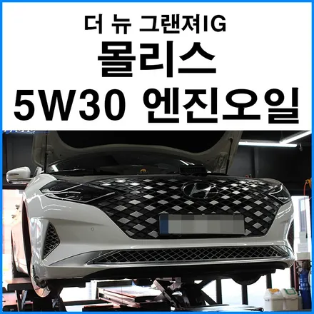 [더 뉴 그랜져iG] 몰리스 엔진오일 합성유 교환 5W30 부산 국산차 수입차 엔진오일 교환점 / 부산 기장군