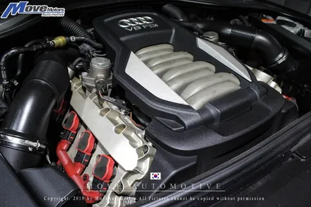 [아우디 A8 V8 4.2 FSI 커스텀 듀얼배기 튜닝]듀얼 사각팁/JSR퍼포먼스/AMG팁/A8 배기튜닝/8기통 배기음/아우디 A8배기음/부산 머플러튜닝샵/사각팁/무브모터스 / 부산 기장군