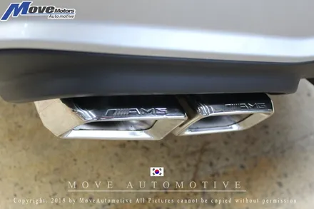 [메르세데스 벤츠 C220 AMG머플러팁] AMG팁 벤츠 AMG 듀얼 머플러/AMG구형 사각팁/부산 듀얼 머플러/벤츠 배기튜닝/순정형 배기/부산 자동차튜닝샵 무브모터스 / 부산 기장군