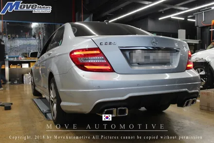 [메르세데스 벤츠 C220 AMG머플러팁] AMG팁 벤츠 AMG 듀얼 머플러/AMG구형 사각팁/부산 듀얼 머플러/벤츠 배기튜닝/순정형 배기/부산 자동차튜닝샵 무브모터스 / 부산 기장군