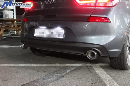 [현대 i30 pd JSR퍼포먼스 114파이 싱글팁 장착]듀얼라인/대구경팁/127파이팁/I30 PD 114파이 듀얼 머플러 튜닝/부산 JSR 배기팁 장착/부산 배기튜닝 무브모터스 / 부산 기장군