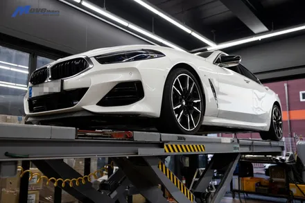 [BMW G16 M850i 그란쿠페] JSR퍼포먼스 100파이 실버 원형 듀얼 머플러팁 장착 / 부산 기장군