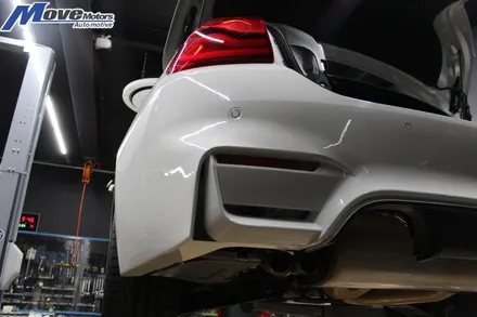 [BMW 4시리즈 컨버터블 M4 프론트 범퍼 + 리어 범퍼 + 순정형 커스텀 듀얼배기튜닝]부산 수입차 사고 보험처리 수리/자동차 정비 튜닝/구조변경필요없는 배기/무브모터스 / 부산 기장군