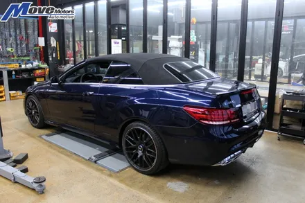 [메르세데스 벤츠 E200 E400 W212 후기형 A207 카브리올레 AMG패키지]소프트탑/E클래스/컨버터블 쿠페/AMG머플러팁/듀얼사각팁/디퓨져 가공/W213/AMG라인 배기 / 부산 기장군