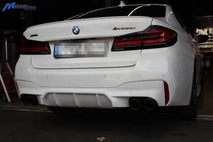 [BMW G30 M550i LCI] 타원형 카본 듀얼 머플러팁 M5 디퓨져 + 그릴 사이드립 장착 / 부산 기장군