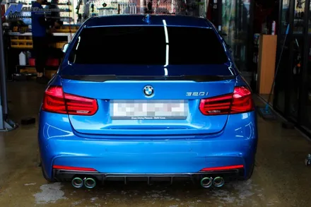 [BMW F30 320i] 아우라에스 ARP 가변 듀얼 배기 / 부산 ARP 배기 JSR 레인보우 배기팁 장착 튜닝 구조변경 / BMW 카본 디퓨져 무브모터스 / 부산 기장군