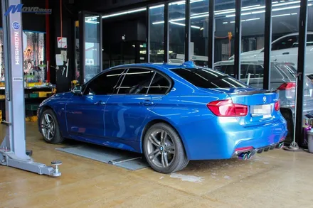 [BMW F30 320i] 아우라에스 ARP 가변 듀얼 배기 / 부산 ARP 배기 JSR 레인보우 배기팁 장착 튜닝 구조변경 / BMW 카본 디퓨져 무브모터스 / 부산 기장군