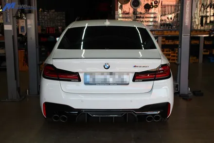 [BMW G30 M530i LCI] ARP 가변 듀얼배기 + M5 스타일 카본 리어 디퓨져 장착 카본 듀얼 머플러 / 부산 기장군
