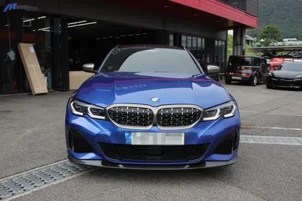 [BMW G20 M340i 투어링] 카본 프론트립 / 사이드립 립댐 장착 / 부산 기장군