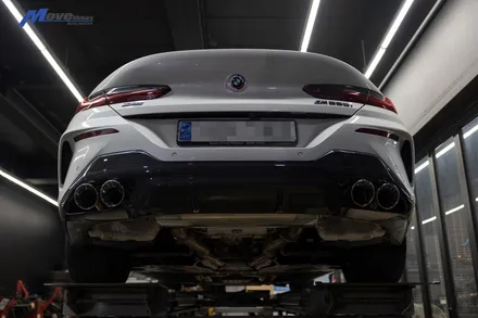 [BMW G16 M850i 그란쿠페] JSR퍼포먼스 100파이 실버 원형 듀얼 머플러팁 장착 / 부산 기장군