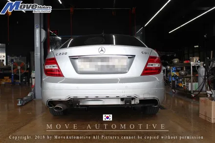 [메르세데스 벤츠 C220 AMG머플러팁] AMG팁 벤츠 AMG 듀얼 머플러/AMG구형 사각팁/부산 듀얼 머플러/벤츠 배기튜닝/순정형 배기/부산 자동차튜닝샵 무브모터스 / 부산 기장군