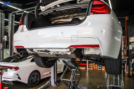 [BMW F30 330i] 아우라에스 ARP 가변 듀얼 배기 튜닝 + 카본 수전사 M퍼포먼스 듀얼 디퓨져 / 부산 BMW ARP가변배기 튜닝샵 / 부산 배기 구조변경 무브모터스 / 부산 기장군