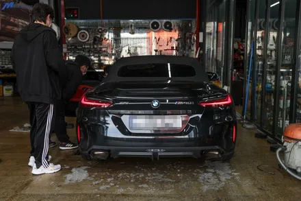 [BMW Z4 M40i] 팝콘 배기 증폭 배기 튜닝 + 보펜 가변 모듈 설치로 순정 가변 배기 수동 제어 / 부산 기장군