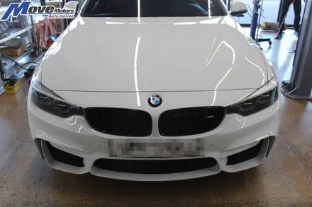 [BMW 4시리즈 컨버터블 M4 프론트 범퍼 + 리어 범퍼 + 순정형 커스텀 듀얼배기튜닝]부산 수입차 사고 보험처리 수리/자동차 정비 튜닝/구조변경필요없는 배기/무브모터스 / 부산 기장군