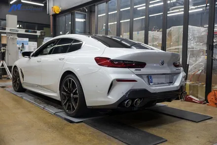 [BMW G16 M850i 그란쿠페] JSR퍼포먼스 100파이 실버 원형 듀얼 머플러팁 장착 / 부산 기장군