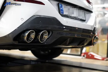 [BMW G16 M850i 그란쿠페] JSR퍼포먼스 100파이 실버 원형 듀얼 머플러팁 장착 / 부산 기장군