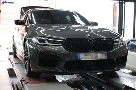 [BMW F90 M5 컴페티션] 3D 타입 카본 리어 디퓨져 + 컴페티션 타입 카본 스포일러 + 스플리터 + JSR퍼포먼스 카본 배기팁 + 카본 휀다 가니쉬 장착 무브모터스 / 부산 기장군
