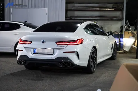 [BMW G16 M850i 그란쿠페] JSR퍼포먼스 100파이 실버 원형 듀얼 머플러팁 장착 / 부산 기장군