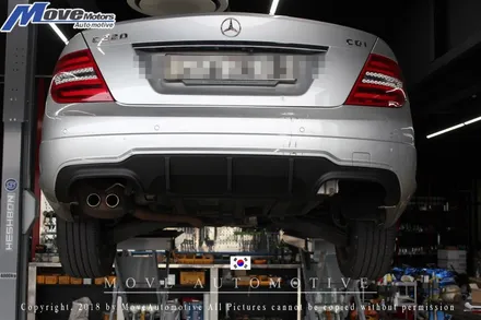 [메르세데스 벤츠 C220 AMG머플러팁] AMG팁 벤츠 AMG 듀얼 머플러/AMG구형 사각팁/부산 듀얼 머플러/벤츠 배기튜닝/순정형 배기/부산 자동차튜닝샵 무브모터스 / 부산 기장군