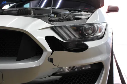 [포드 머스탱 GT 5.0] 프론트 범퍼 사고 수리 / 쉘비 GT 350R 버전 개조 프론트 범퍼 도색 장착 / 부산 기장군