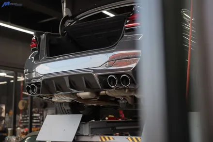 [BMW F90 M5 컴페티션] 3D 타입 카본 리어 디퓨져 + 컴페티션 타입 카본 스포일러 + 스플리터 + JSR퍼포먼스 카본 배기팁 + 카본 휀다 가니쉬 장착 무브모터스 / 부산 기장군