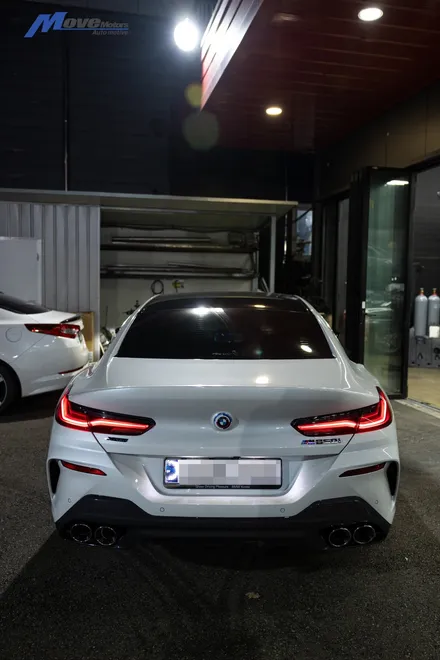 [BMW G16 M850i 그란쿠페] JSR퍼포먼스 100파이 실버 원형 듀얼 머플러팁 장착 / 부산 기장군
