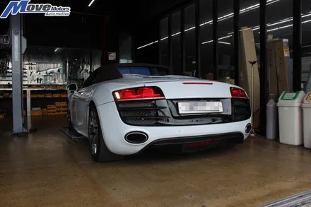 [아우디 R8 스파이더 V10 5.2fsi 콰트로 커스텀 배기 JSR퍼포먼스 소음기]JSR/콜드스타트/콜드 배기음/아이들배기음/슈퍼카배기음/양산 김해 울산 부산 해운대 서면 튜닝샵 / 부산 기장군