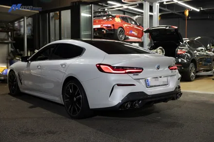 [BMW G16 M850i 그란쿠페] JSR퍼포먼스 100파이 실버 원형 듀얼 머플러팁 장착 / 부산 기장군