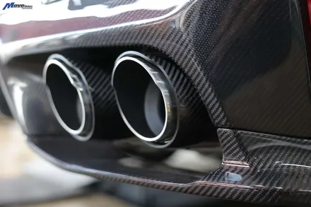 [BMW F90 M5 컴페티션] 3D 타입 카본 리어 디퓨져 + 컴페티션 타입 카본 스포일러 + 스플리터 + JSR퍼포먼스 카본 배기팁 + 카본 휀다 가니쉬 장착 무브모터스 / 부산 기장군