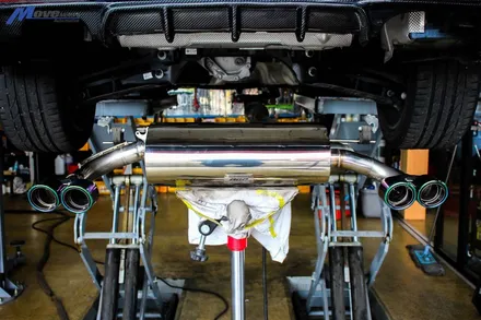 [BMW F30 320i] 아우라에스 ARP 가변 듀얼 배기 / 부산 ARP 배기 JSR 레인보우 배기팁 장착 튜닝 구조변경 / BMW 카본 디퓨져 무브모터스 / 부산 기장군
