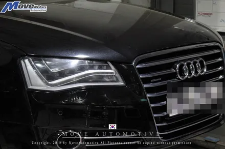 [아우디 A8 V8 4.2 FSI 커스텀 듀얼배기 튜닝]듀얼 사각팁/JSR퍼포먼스/AMG팁/A8 배기튜닝/8기통 배기음/아우디 A8배기음/부산 머플러튜닝샵/사각팁/무브모터스 / 부산 기장군