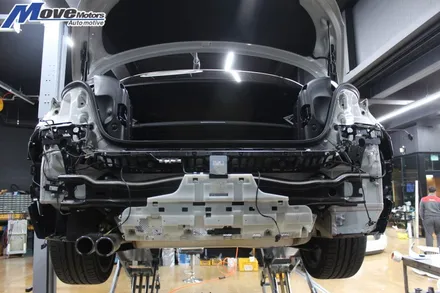 [BMW 4시리즈 컨버터블 M4 프론트 범퍼 + 리어 범퍼 + 순정형 커스텀 듀얼배기튜닝]부산 수입차 사고 보험처리 수리/자동차 정비 튜닝/구조변경필요없는 배기/무브모터스 / 부산 기장군