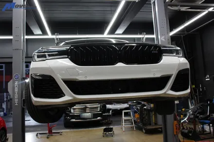 [BMW G30 M550i LCI] 타원형 카본 듀얼 머플러팁 M5 디퓨져 + 그릴 사이드립 장착 / 부산 기장군