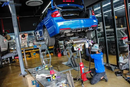 [BMW F30 320i] 아우라에스 ARP 가변 듀얼 배기 / 부산 ARP 배기 JSR 레인보우 배기팁 장착 튜닝 구조변경 / BMW 카본 디퓨져 무브모터스 / 부산 기장군