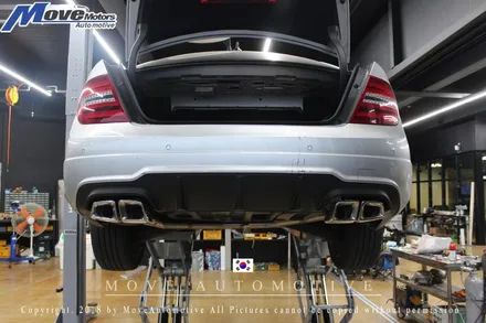 [메르세데스 벤츠 C220 AMG머플러팁] AMG팁 벤츠 AMG 듀얼 머플러/AMG구형 사각팁/부산 듀얼 머플러/벤츠 배기튜닝/순정형 배기/부산 자동차튜닝샵 무브모터스 / 부산 기장군
