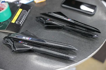 [BMW F90 M5 컴페티션] 3D 타입 카본 리어 디퓨져 + 컴페티션 타입 카본 스포일러 + 스플리터 + JSR퍼포먼스 카본 배기팁 + 카본 휀다 가니쉬 장착 무브모터스 / 부산 기장군