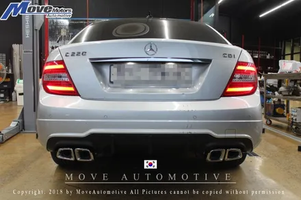 [메르세데스 벤츠 C220 AMG머플러팁] AMG팁 벤츠 AMG 듀얼 머플러/AMG구형 사각팁/부산 듀얼 머플러/벤츠 배기튜닝/순정형 배기/부산 자동차튜닝샵 무브모터스 / 부산 기장군