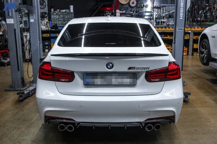 [BMW F30 330i] 아우라에스 ARP 가변 듀얼 배기 튜닝 + 카본 수전사 M퍼포먼스 듀얼 디퓨져 / 부산 BMW ARP가변배기 튜닝샵 / 부산 배기 구조변경 무브모터스 / 부산 기장군