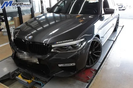 [BMW G30 520D -> M5 범퍼 M5룩 M룩 바디킷 장착] 수입차 바디킷전문 G패밀리 협력업체 / 부산 아벤비 협력업체 / BMW 프론트 범퍼/에어댐 장착/무브모터스 / 부산 기장군