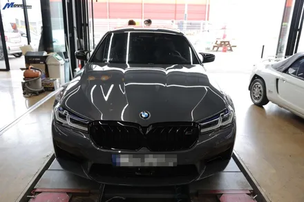 [BMW F90 M5 컴페티션] 3D 타입 카본 리어 디퓨져 + 컴페티션 타입 카본 스포일러 + 스플리터 + JSR퍼포먼스 카본 배기팁 + 카본 휀다 가니쉬 장착 무브모터스 / 부산 기장군