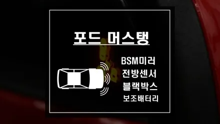 포드 머스탱 컨버터블 출고하자마자 하는 작업들 전방센서, 카카오파츠 광각미러 BSM, QHD블랙박스와 보조배터리 / 서울 서초, 반포, 강남