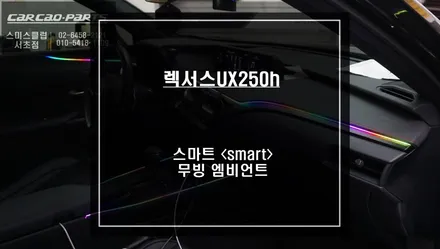 렉서스UX250h차량 무빙모션과 음악반응, 다양한 색상 연출이 가능한 무빙 엠비언트라이트 시공. / 서울 서초, 반포, 강남